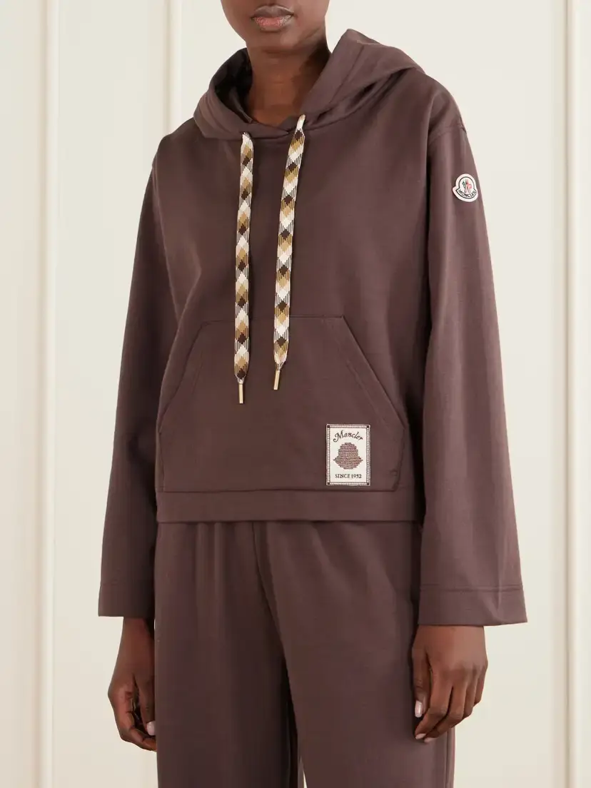 Moncler Logo-appliquéd Cotton-blend Hoodie | Thumbnail 3