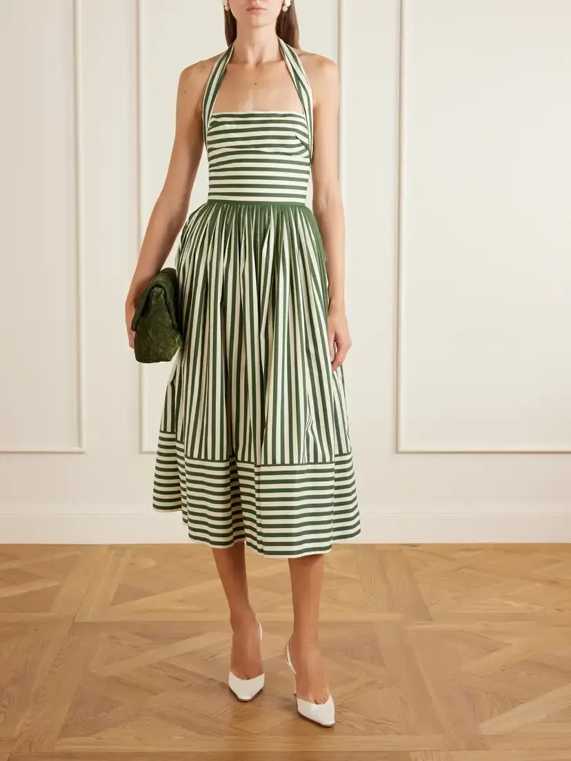 Carolina Herrera Striped Cotton-blend Midi Dress | Thumbnail 2 Carolina Herrera Striped Cotton-blend Midi Dress | Thumbnail 2