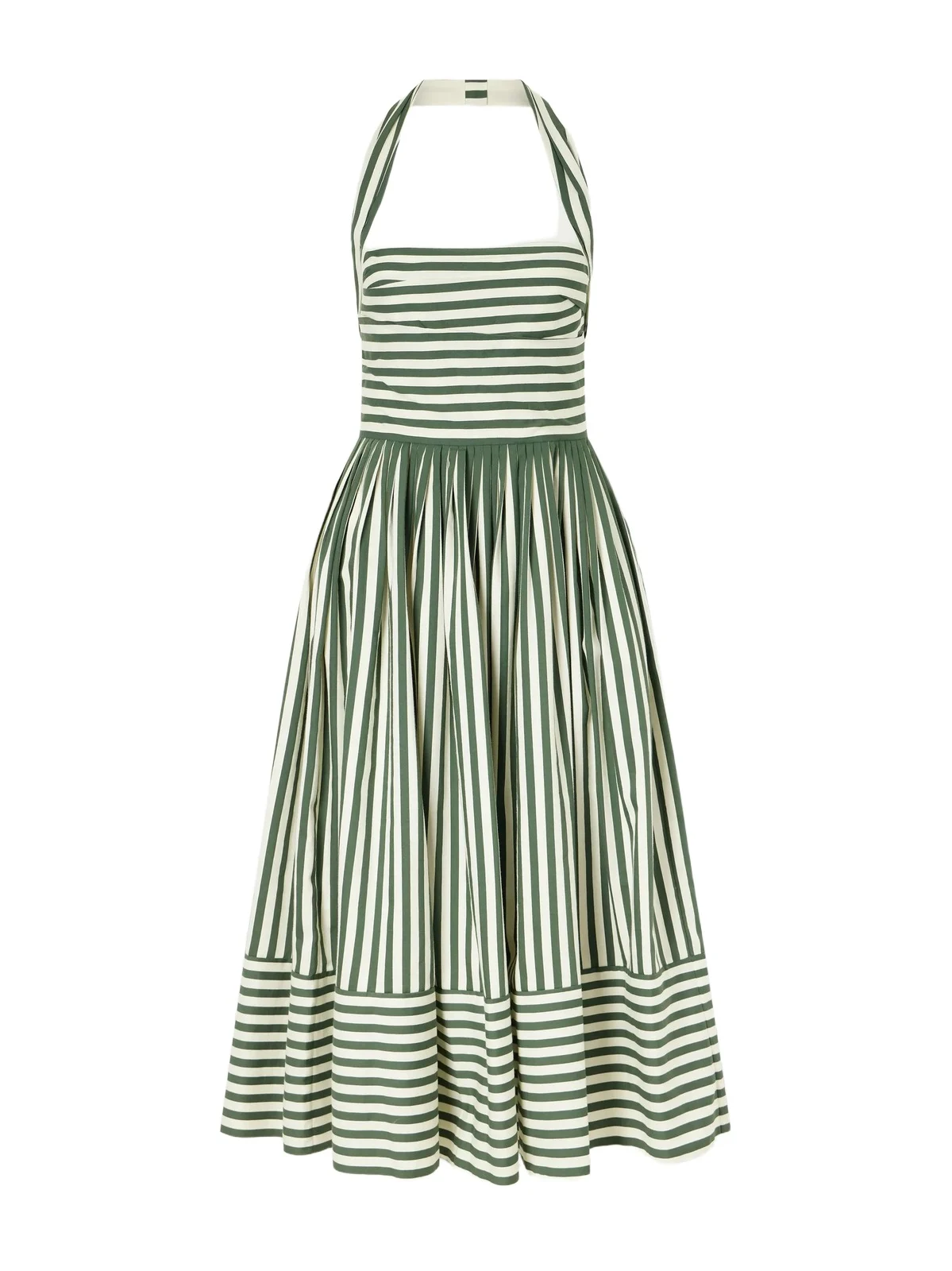 Striped Cotton-blend Midi Dress