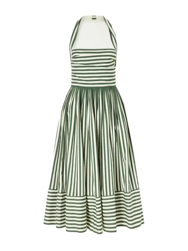 Carolina Herrera Striped Cotton-blend Midi Dress | Image 1 Carolina Herrera Striped Cotton-blend Midi Dress | Image 1
