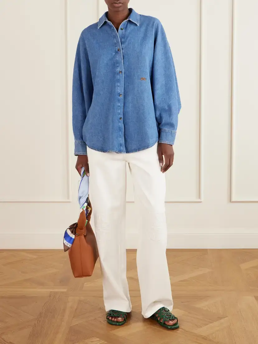 Loewe Anagram-embroidered Mid-rise Wide-leg Jeans | Thumbnail 2 Loewe Anagram-embroidered Mid-rise Wide-leg Jeans | Thumbnail 2