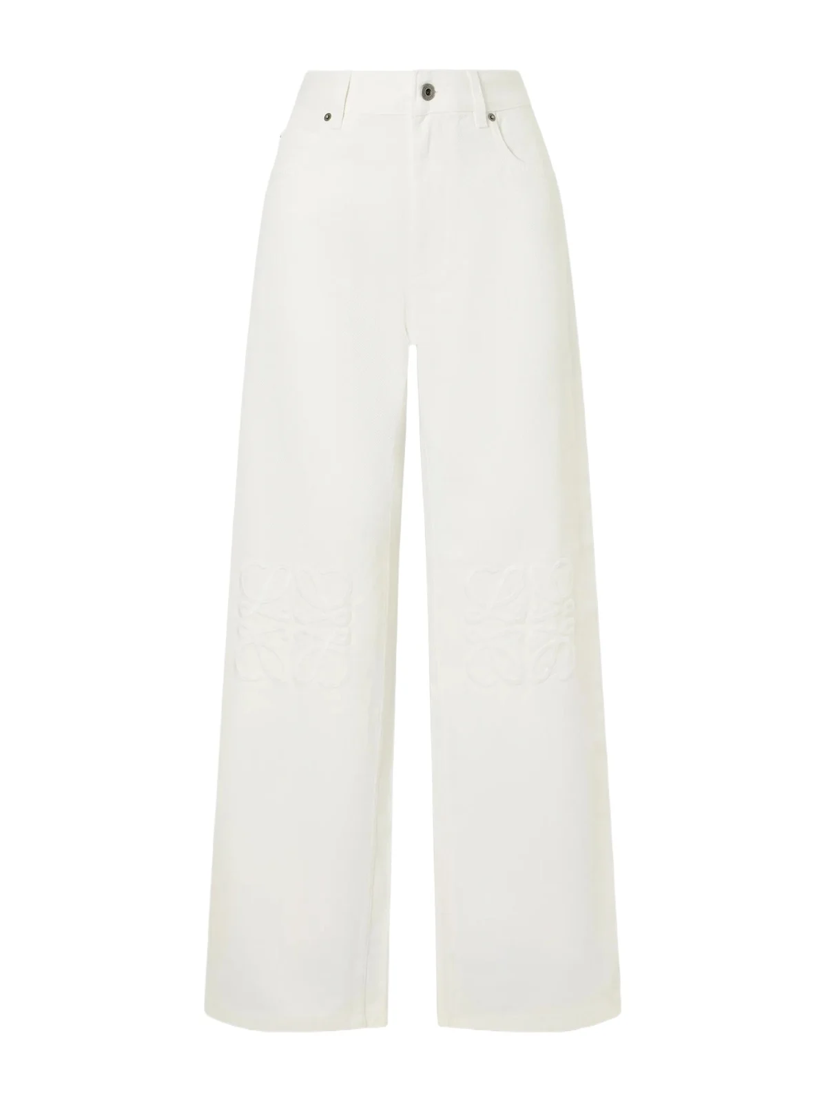 Loewe Anagram-embroidered Mid-rise Wide-leg Jeans
