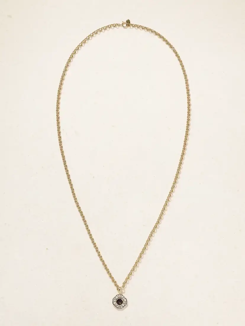 By Pariah Octagon 14-karat Recycled Gold, Smokey Quartz And Diamond Necklace - Brown | Thumbnail 4 By Pariah Octagon 14-karat Recycled Gold, Smokey Quartz And Diamond Necklace - Brown | Thumbnail 4