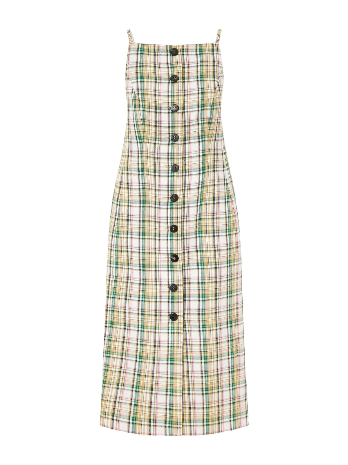 Checked Woven Midi Dress