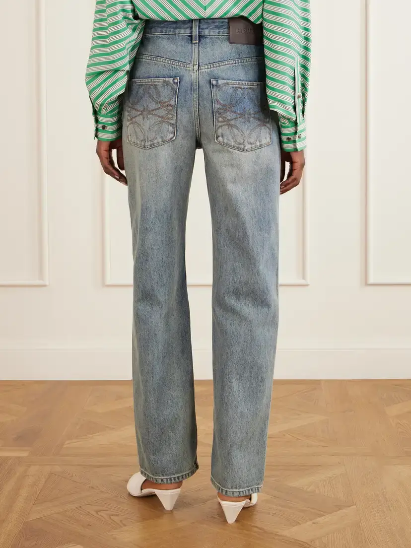 Loewe Anagram-embroidered Mid-rise Wide-leg Jeans | Thumbnail 4 Loewe Anagram-embroidered Mid-rise Wide-leg Jeans | Thumbnail 4