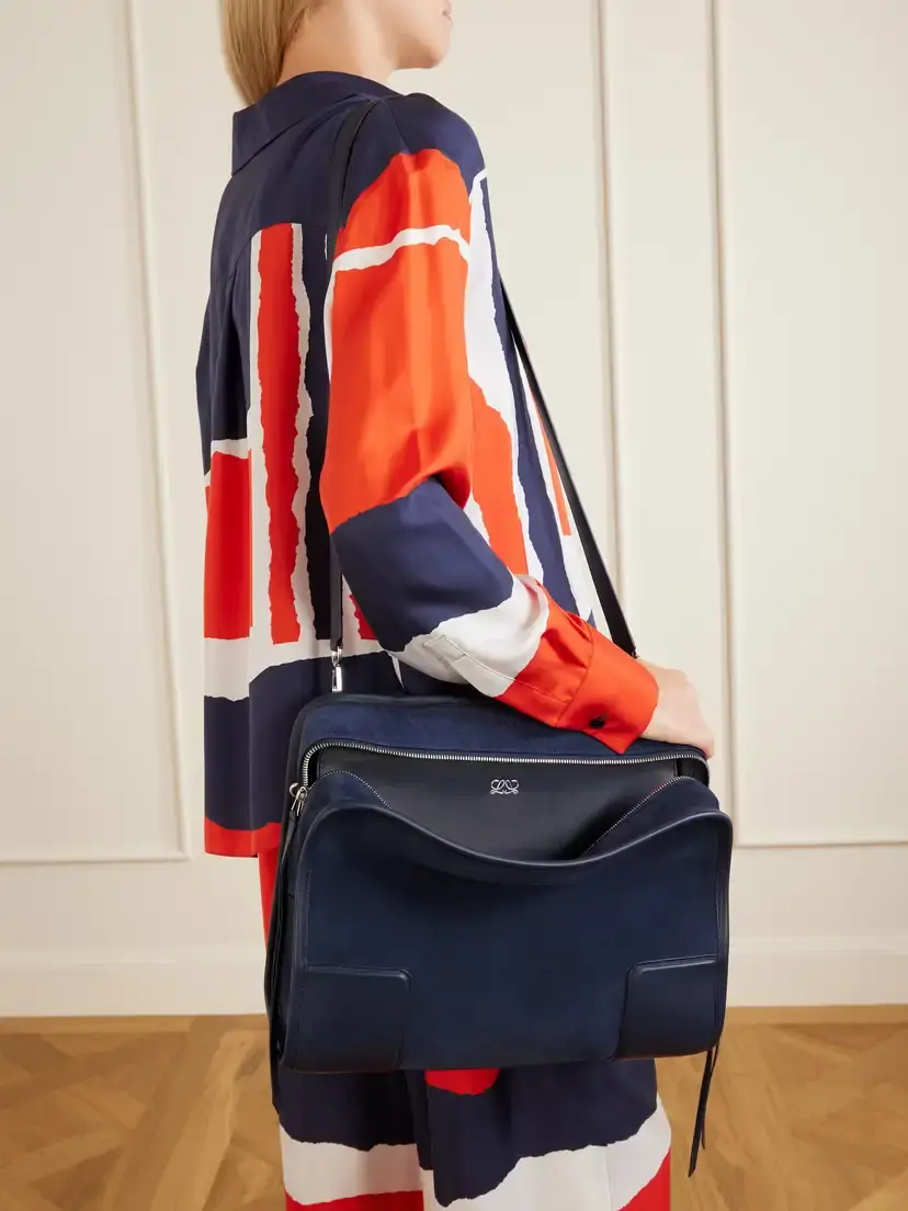 Loewe Amazona Leather-trimmed Suede Tote | Thumbnail 2