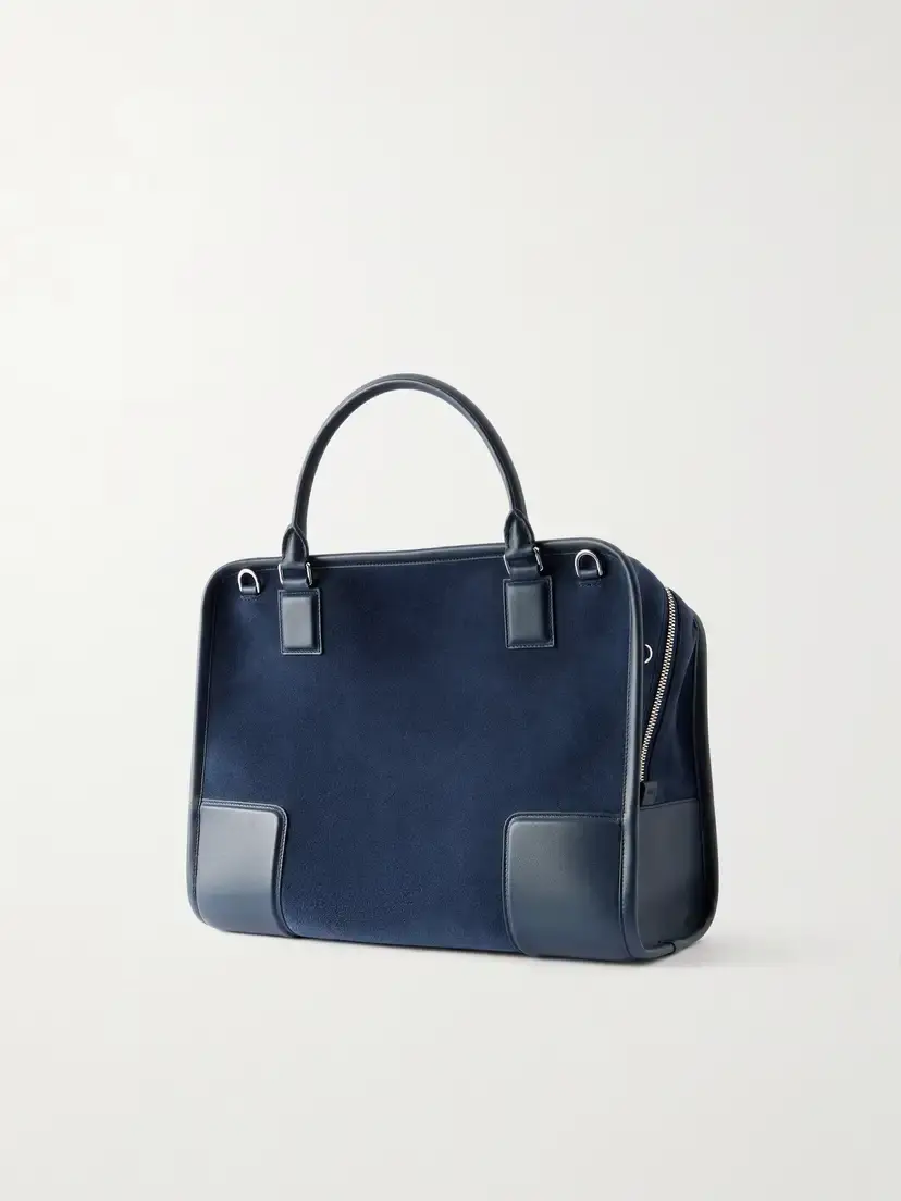Loewe Amazona Leather-trimmed Suede Tote | Thumbnail 4