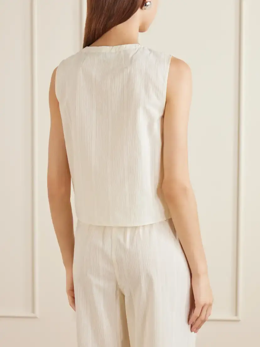 Theory Striped Cotton-voile Tank | Thumbnail 3 Theory Striped Cotton-voile Tank | Thumbnail 3
