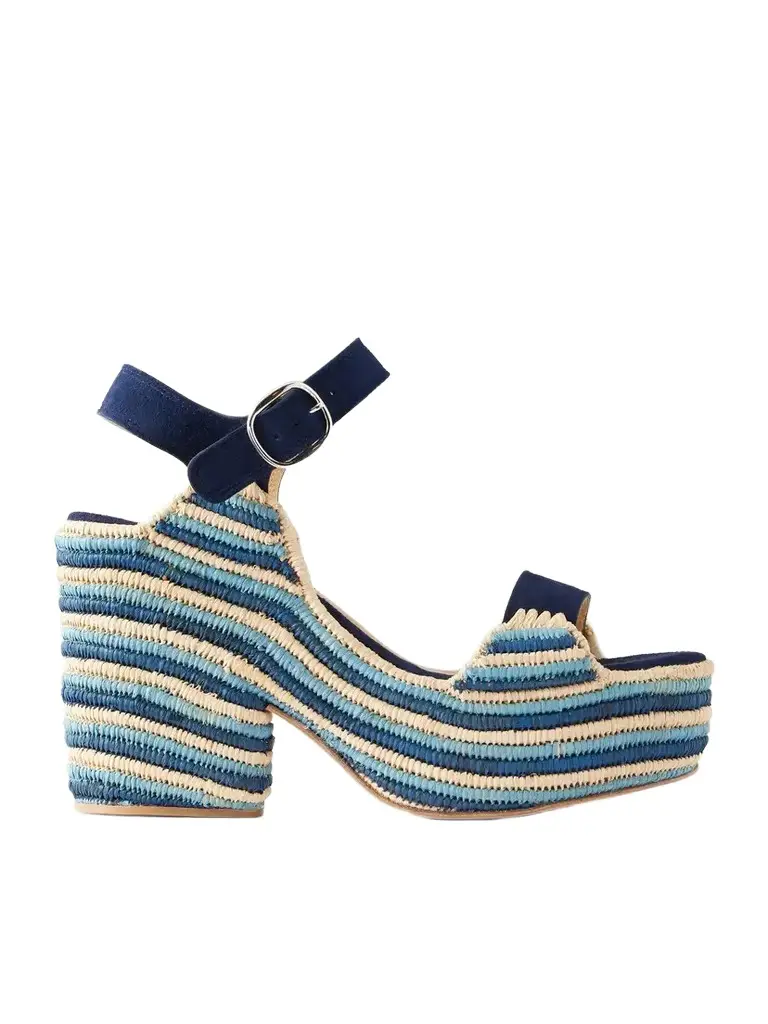 Gabriela Hearst Dardis 100 Crocheted Suede Platform Sandals | Image 1 Gabriela Hearst Dardis 100 Crocheted Suede Platform Sandals | Image 1