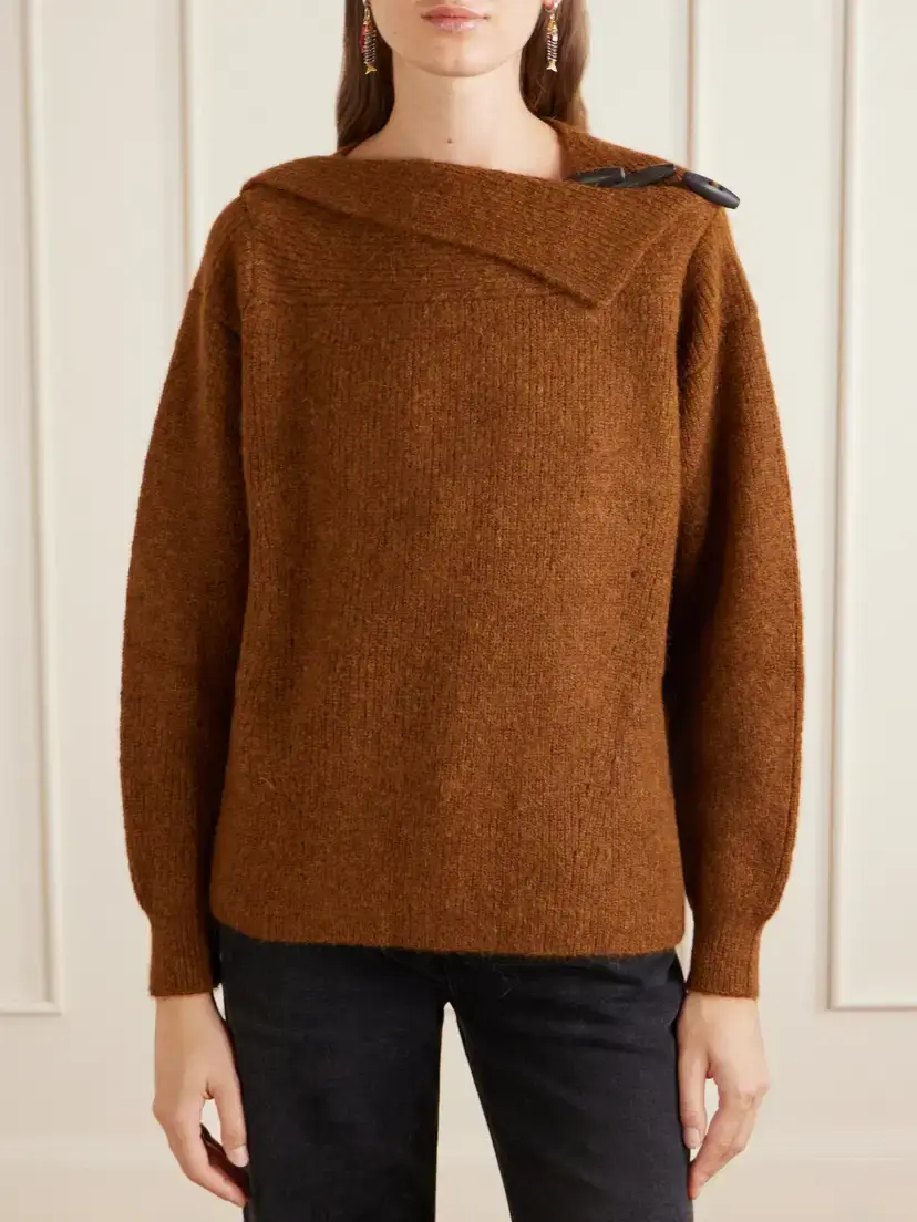Isabel Marant Thais Button-detailed Ribbed Alpaca-blend Sweater | Thumbnail 3