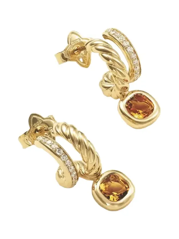 Dy Mercer® 18-karat Gold, Diamond And Citrine Earrings Dy Mercer® 18-karat Gold, Diamond And Citrine Earrings