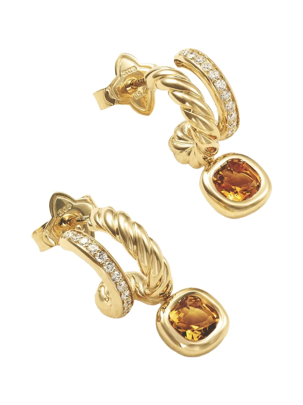 Dy Mercer® 18-karat Gold, Diamond And Citrine Earrings Dy Mercer® 18-karat Gold, Diamond And Citrine Earrings