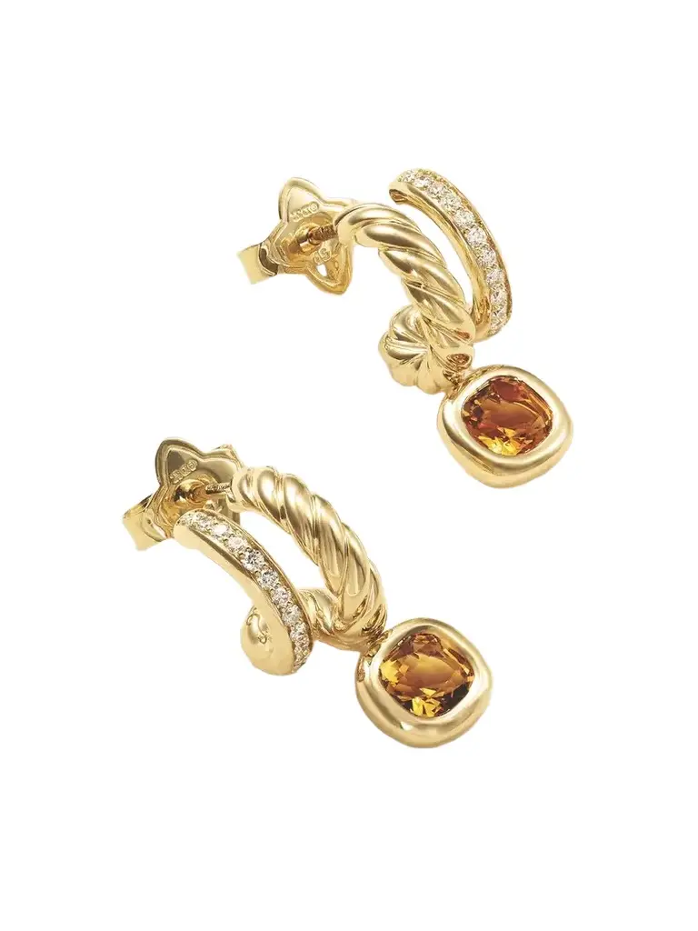 Dy Mercer® 18-karat Gold, Diamond And Citrine Earrings Dy Mercer® 18-karat Gold, Diamond And Citrine Earrings