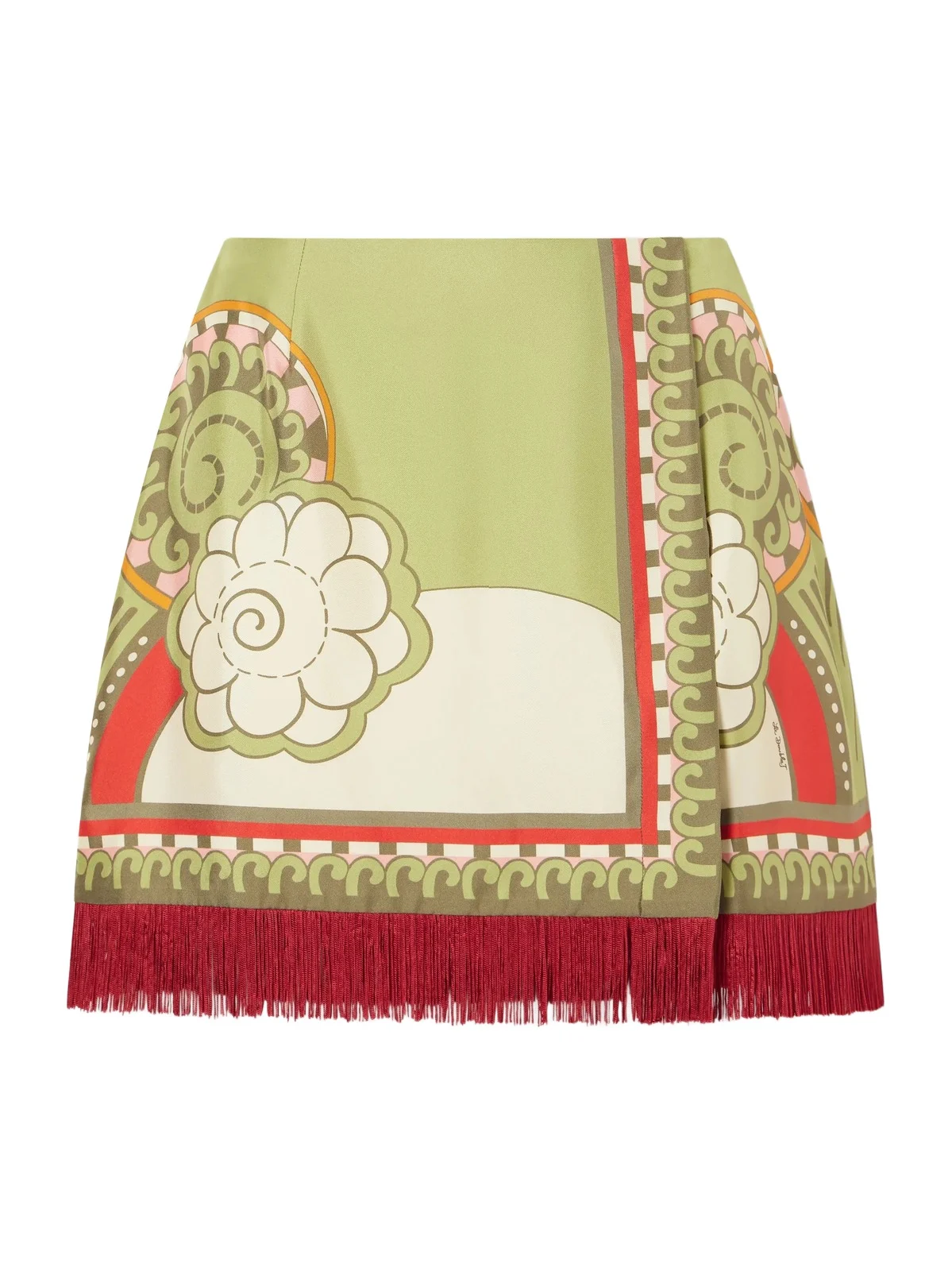 Foulard Fringed Silk-twill Mini Skirt