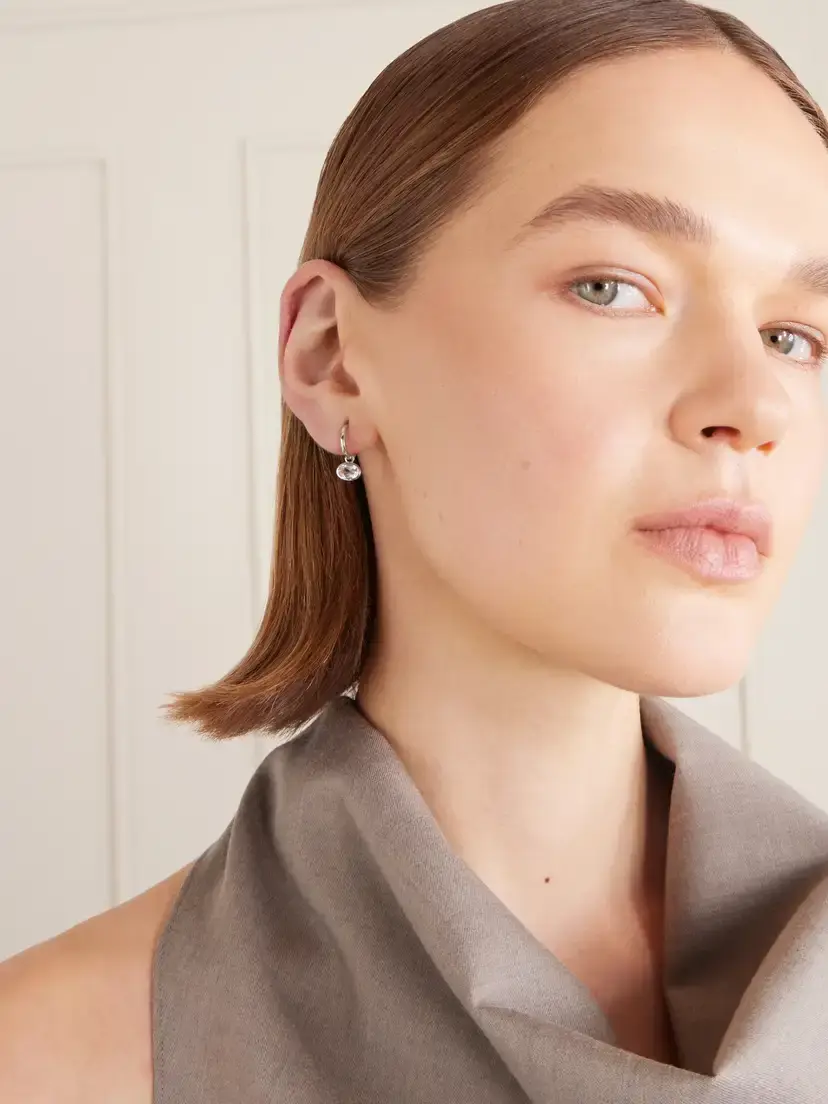 By Pariah Orbit 14-karat Recycled White Gold Topaz Earrings | Thumbnail 2 By Pariah Orbit 14-karat Recycled White Gold Topaz Earrings | Thumbnail 2