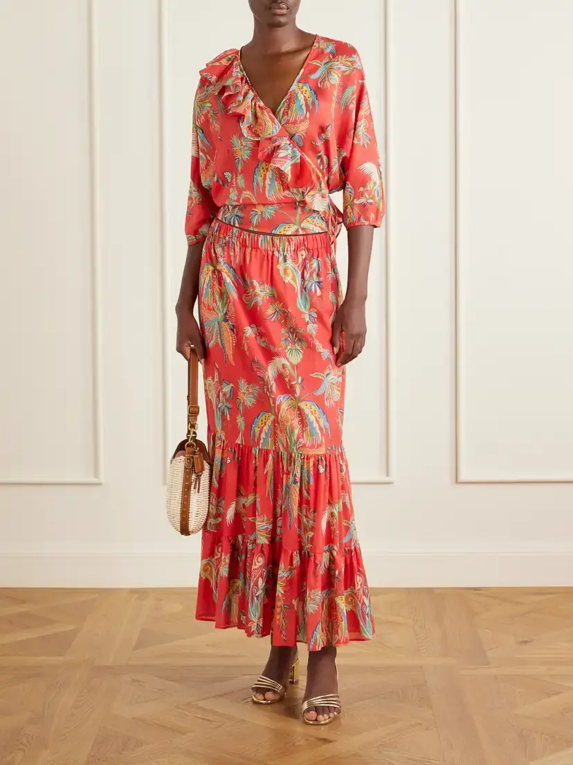 Etro Tiered Printed Cotton Maxi Skirt | Thumbnail 2 Etro Tiered Printed Cotton Maxi Skirt | Thumbnail 2