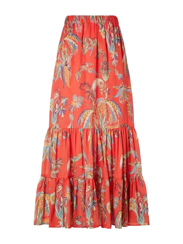 Etro Tiered Printed Cotton Maxi Skirt | Image 1 Etro Tiered Printed Cotton Maxi Skirt | Image 1