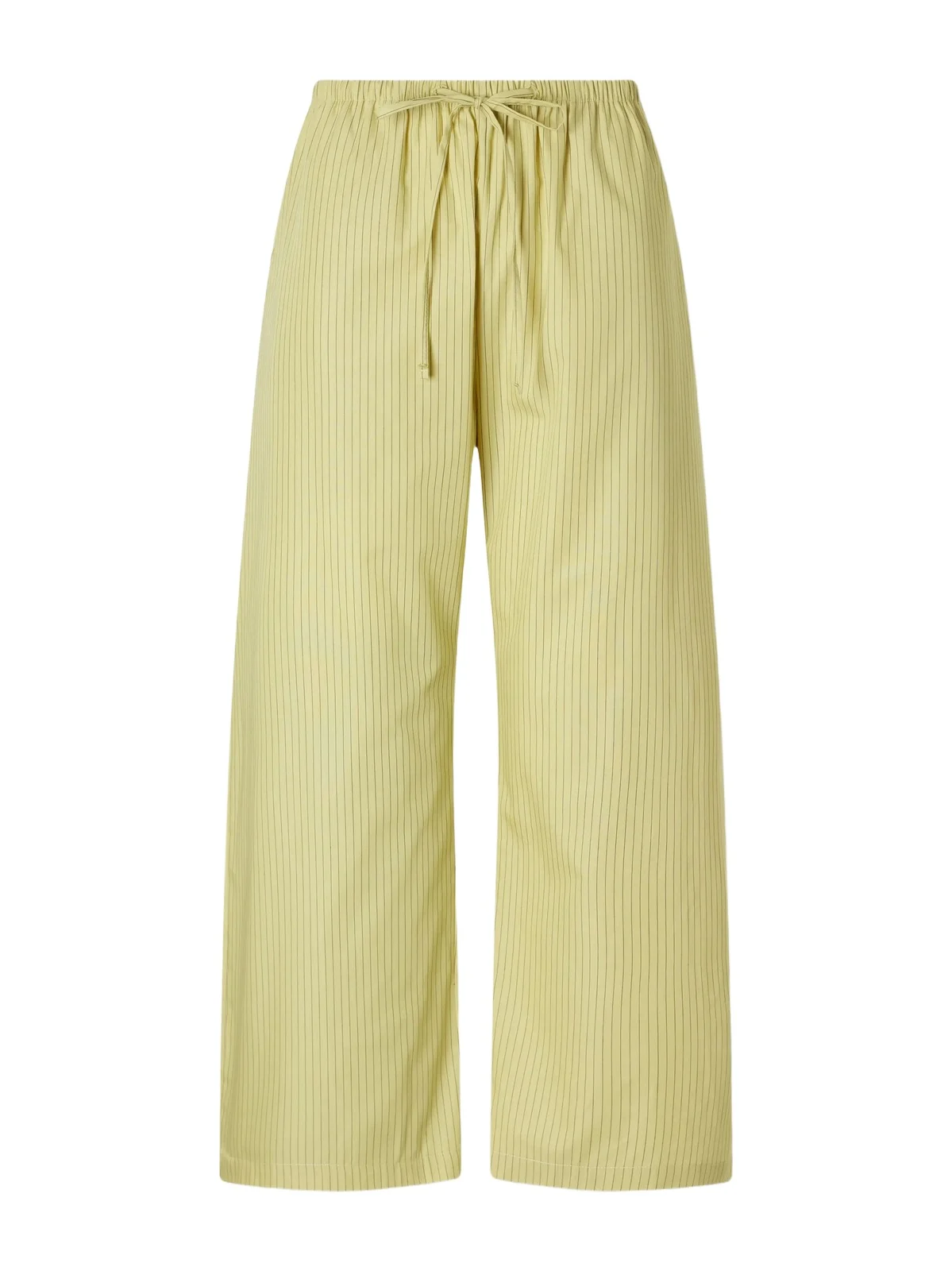 Yoshi Striped Cotton And Lyocell-blend Wide-leg Pants