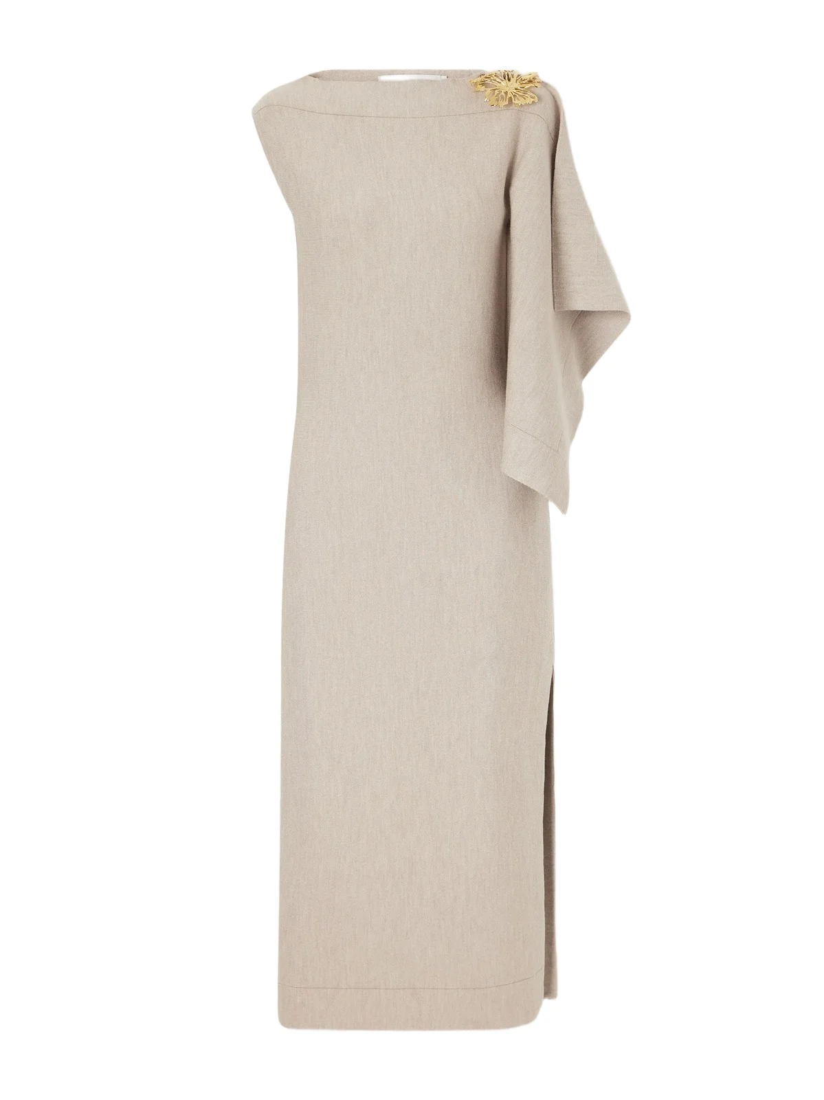 Draped Wool-blend Knitted Midi Dress Draped Wool-blend Knitted Midi Dress