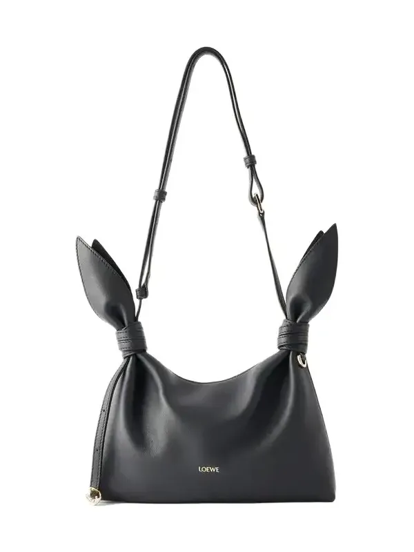 Scarf Mini Knot-detailed Leather Shoulder Bag Scarf Mini Knot-detailed Leather Shoulder Bag