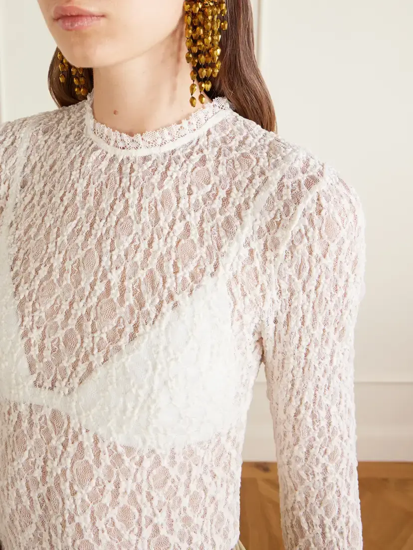 Isabel Marant Brany Scalloped Stretch-lace T-shirt | Thumbnail 5 Isabel Marant Brany Scalloped Stretch-lace T-shirt | Thumbnail 5