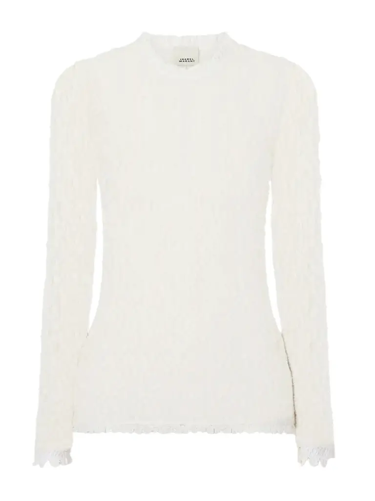 Isabel Marant Brany Scalloped Stretch-lace T-shirt