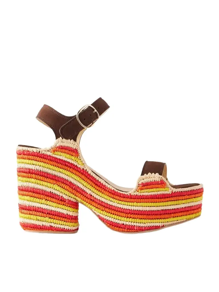 Gabriela Hearst Dardis 100 Crocheted Suede Platform Sandals | Image 1 Gabriela Hearst Dardis 100 Crocheted Suede Platform Sandals | Image 1