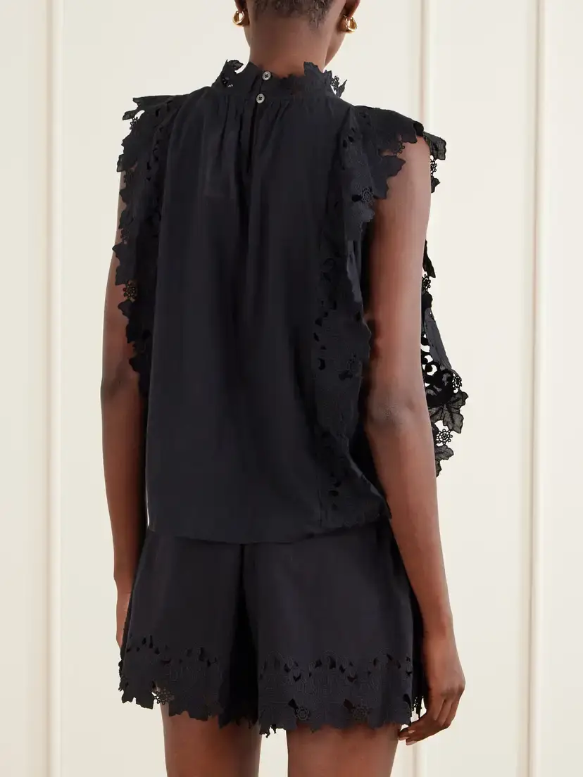 Sea Eleannora Lace-trimmed Cotton Tank | Thumbnail 3 Sea Eleannora Lace-trimmed Cotton Tank | Thumbnail 3