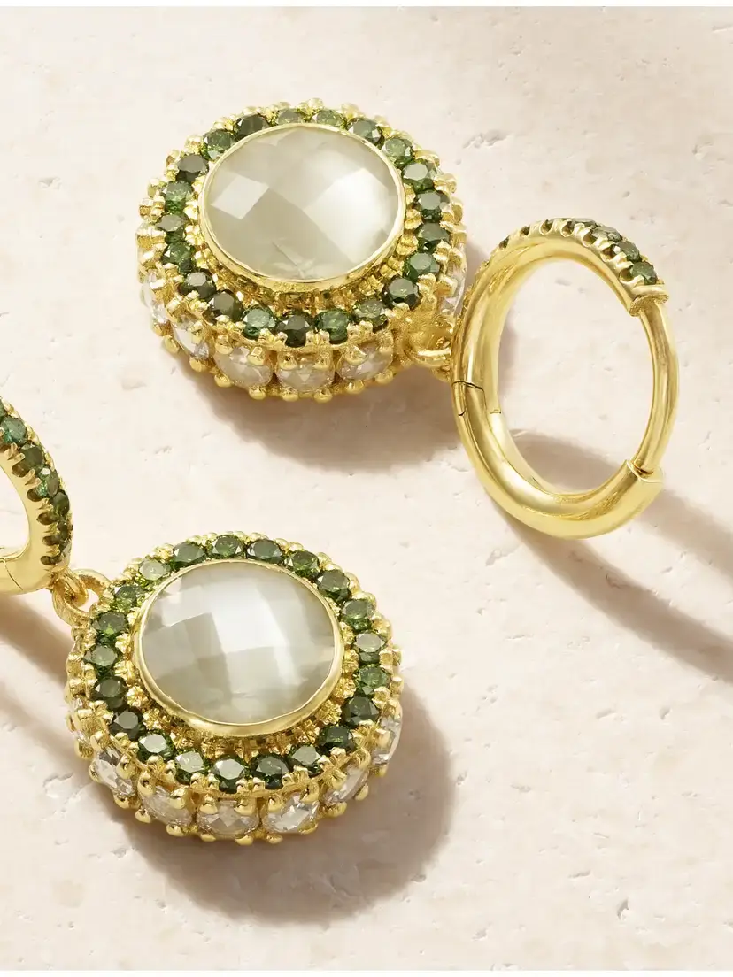 Ileana Makri 18-karat Gold, Diamond And Moonstone Earrings | Thumbnail 3