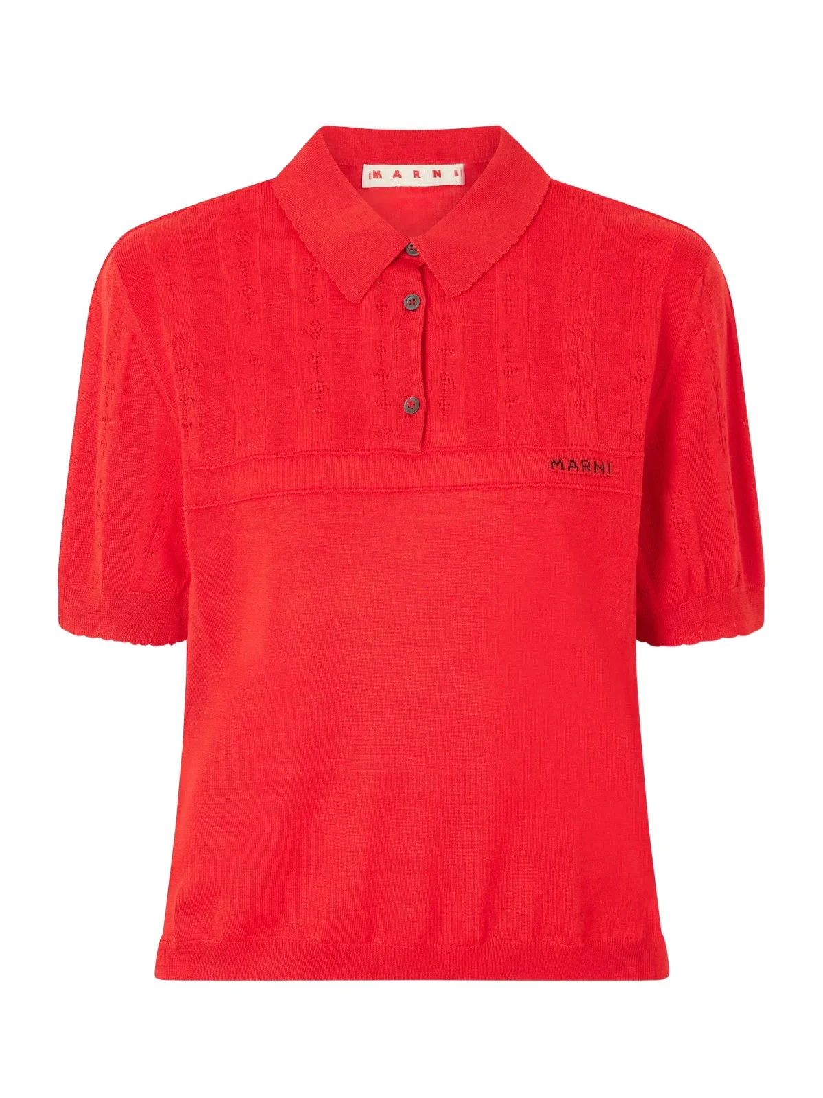 Patterned Wool And Silk-blend Knitted Polo Shirt Patterned Wool And Silk-blend Knitted Polo Shirt