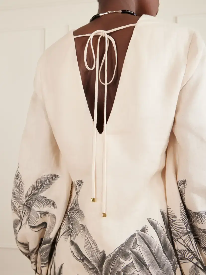 ANDRES OTALORA Amarula Porfavor Printed Linen Mini Dress | Thumbnail 5