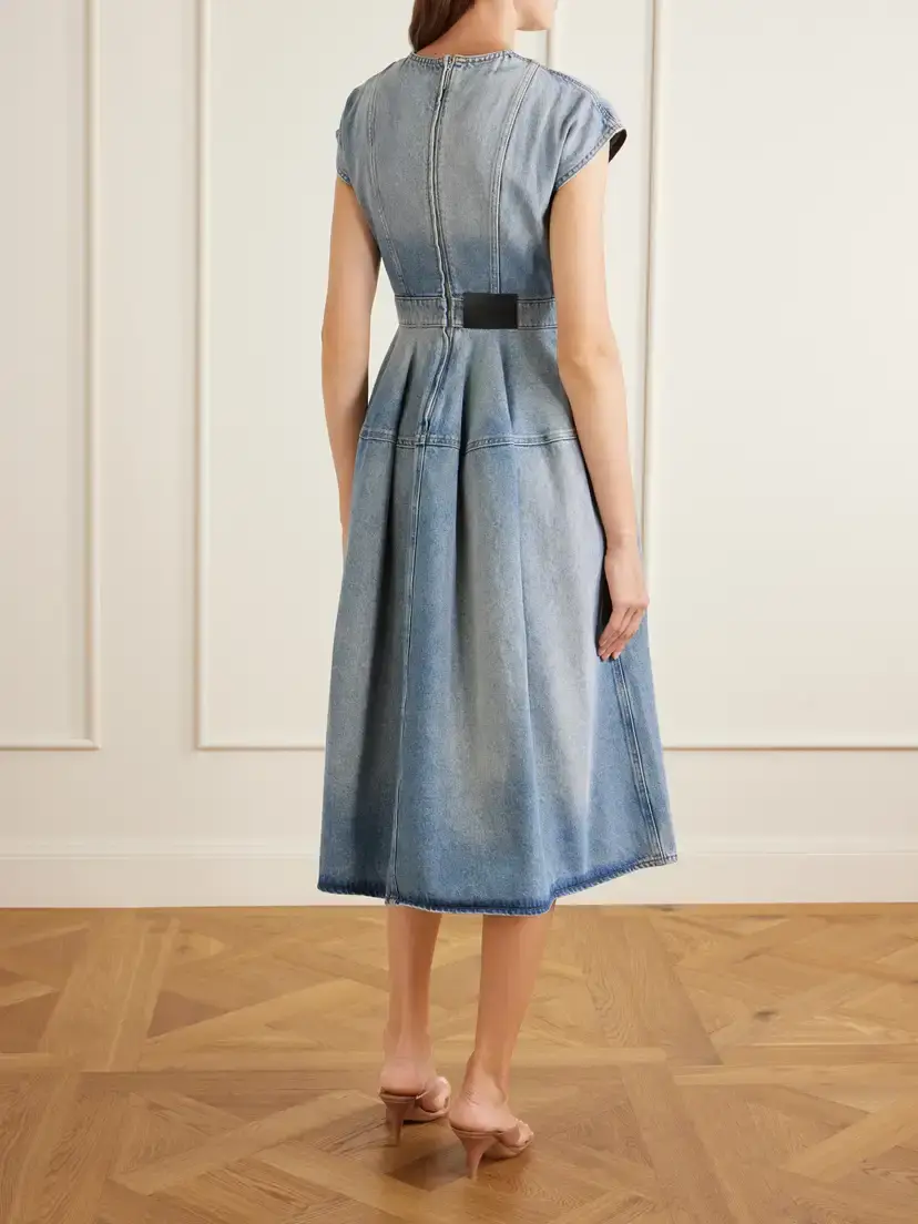 Erdem Floral-appliquéd Denim Midi Dress | Thumbnail 3 Erdem Floral-appliquéd Denim Midi Dress | Thumbnail 3
