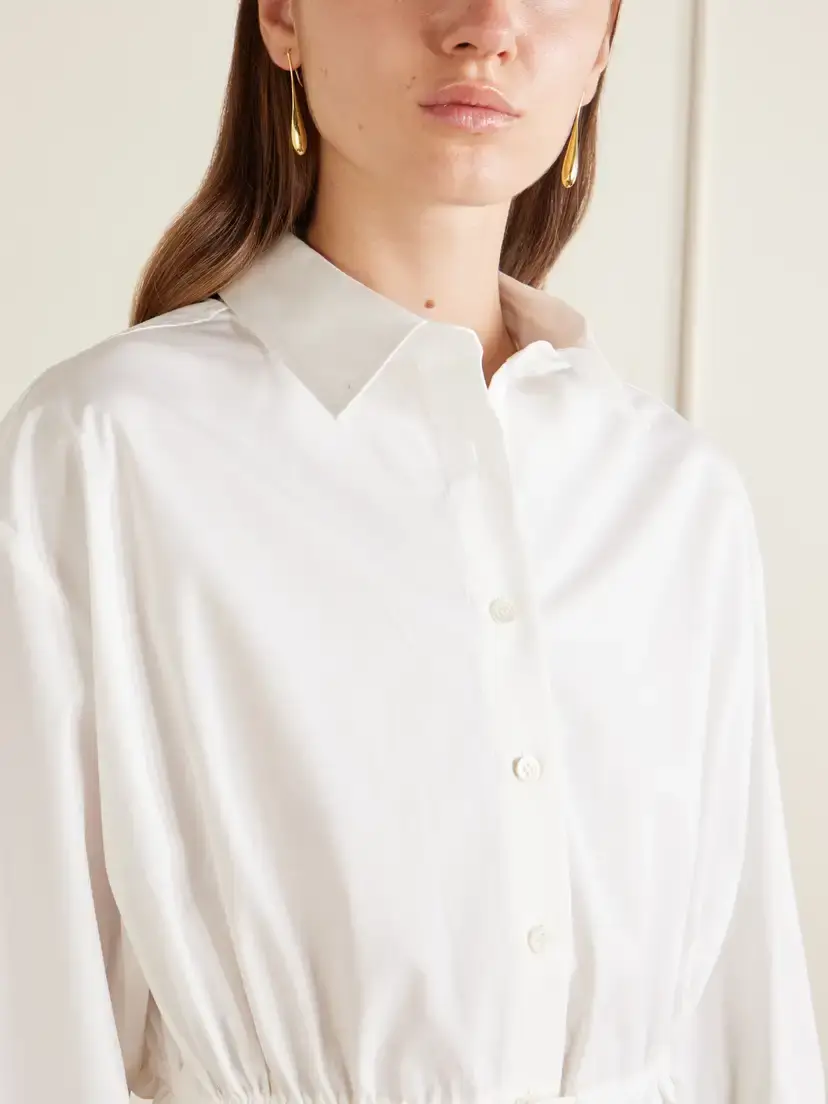 Carolina Herrera Cropped Cotton-blend Blouse | Thumbnail 5