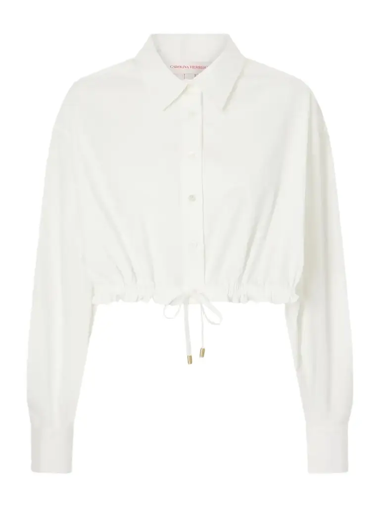 Carolina Herrera Cropped Cotton-blend Blouse | Image 1 Carolina Herrera Cropped Cotton-blend Blouse | Image 1