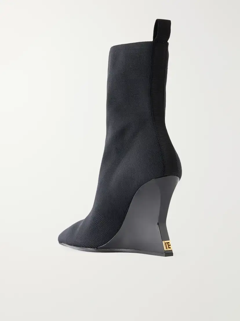 Balmain Knitted Wedge Ankle Boots | Thumbnail 3 Balmain Knitted Wedge Ankle Boots | Thumbnail 3