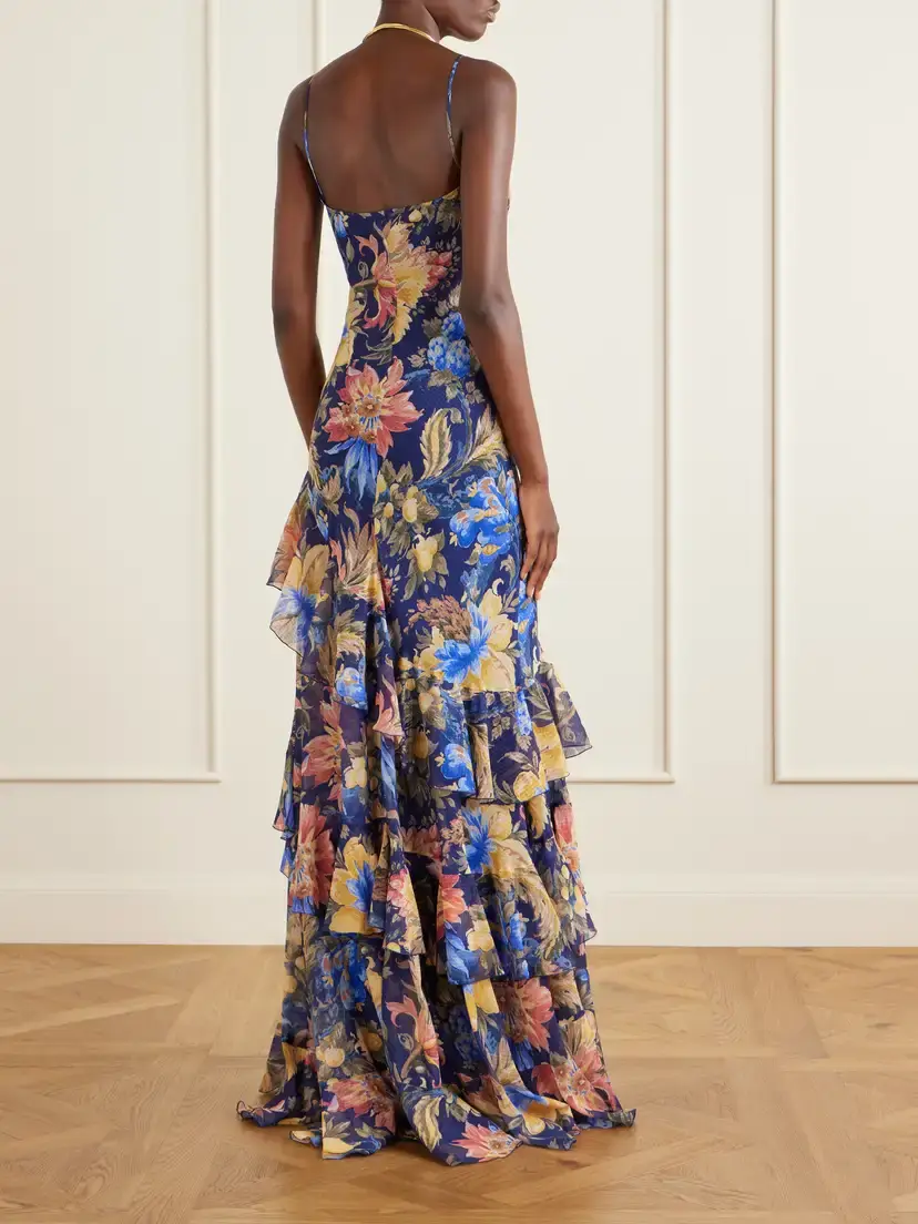 Etro Floral-print Ruffled Crepon Maxi Dress | Thumbnail 3 Etro Floral-print Ruffled Crepon Maxi Dress | Thumbnail 3