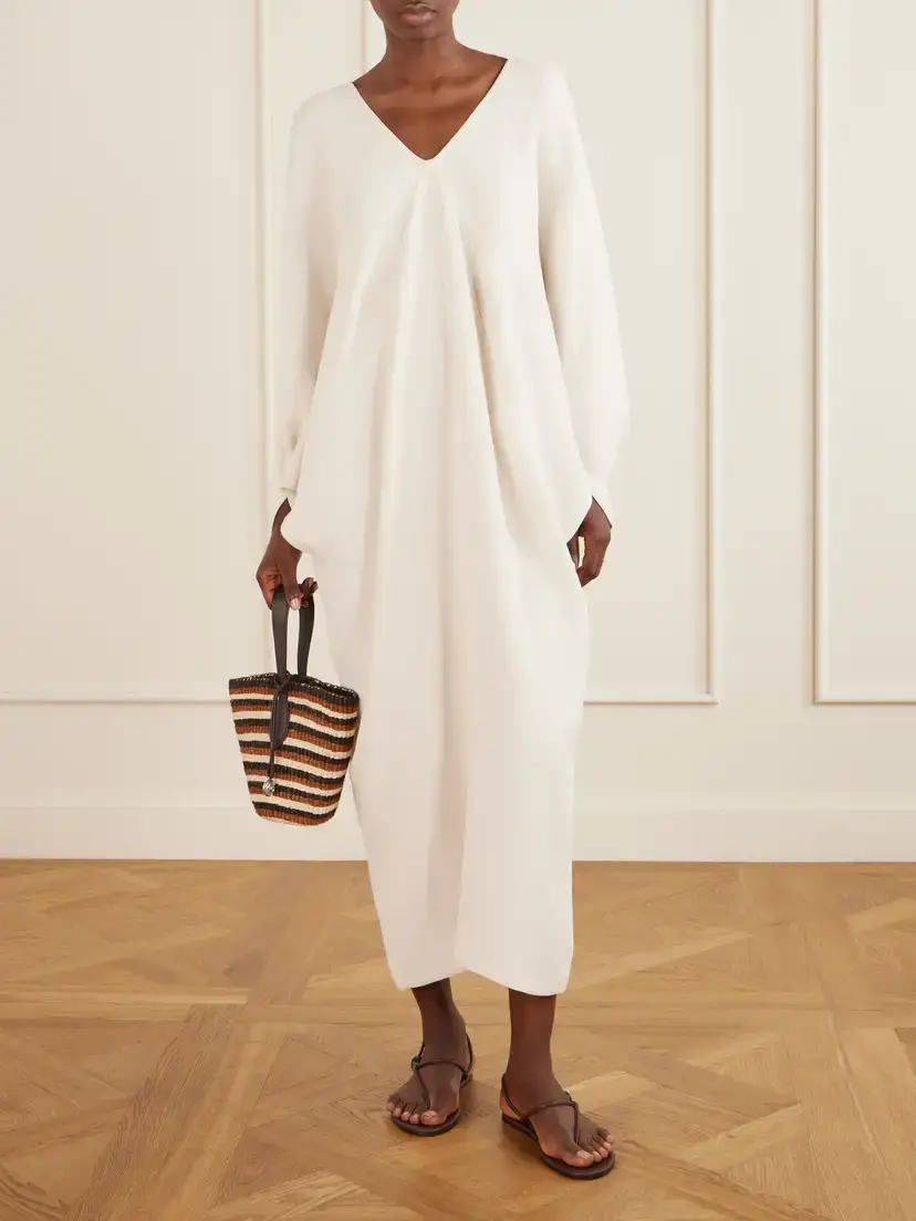 The Frankie Shop Lila Kaftan Ponte Maxi Dress - Ivory | Thumbnail 2 The Frankie Shop Lila Kaftan Ponte Maxi Dress - Ivory | Thumbnail 2