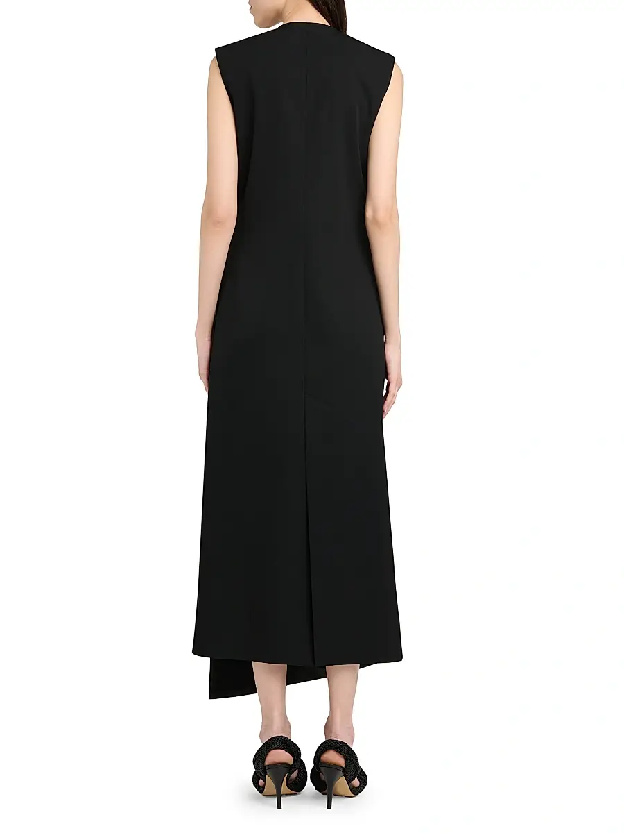 Bottega Veneta Women's Buttoned Sleeveless Shift Midi Dress | Thumbnail 5 Bottega Veneta Women's Buttoned Sleeveless Shift Midi Dress | Thumbnail 5