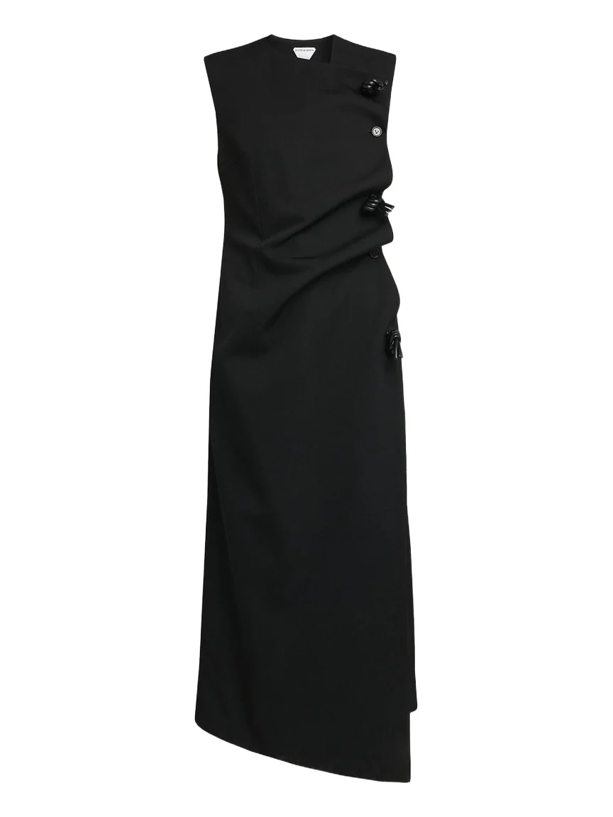 Bottega Veneta Women's Buttoned Sleeveless Shift Midi Dress