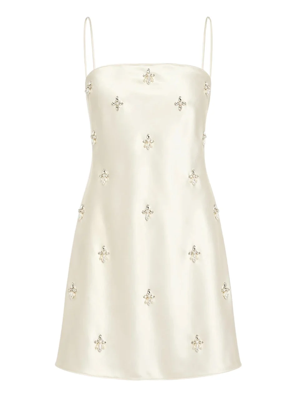 Women's Dotty Embellished Satin Mini Dress Women's Dotty Embellished Satin Mini Dress