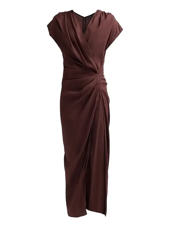 Women's Bettina Linen-Blend Draped Midi-Dress Women's Bettina Linen-Blend Draped Midi-Dress