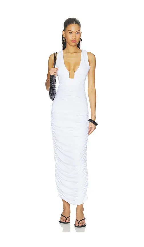 Square Wire Gathered Tank Dress Square Wire Gathered Tank Dress