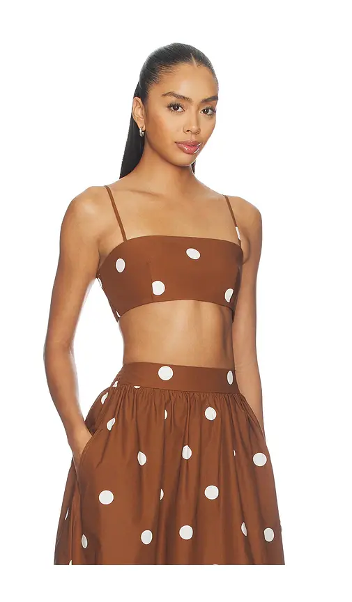 susana monaco Polka Poplin Crop String Top | Thumbnail 2