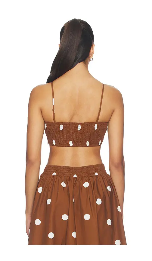 susana monaco Polka Poplin Crop String Top | Thumbnail 3