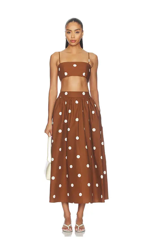 susana monaco Polka Poplin Crop String Top | Thumbnail 4