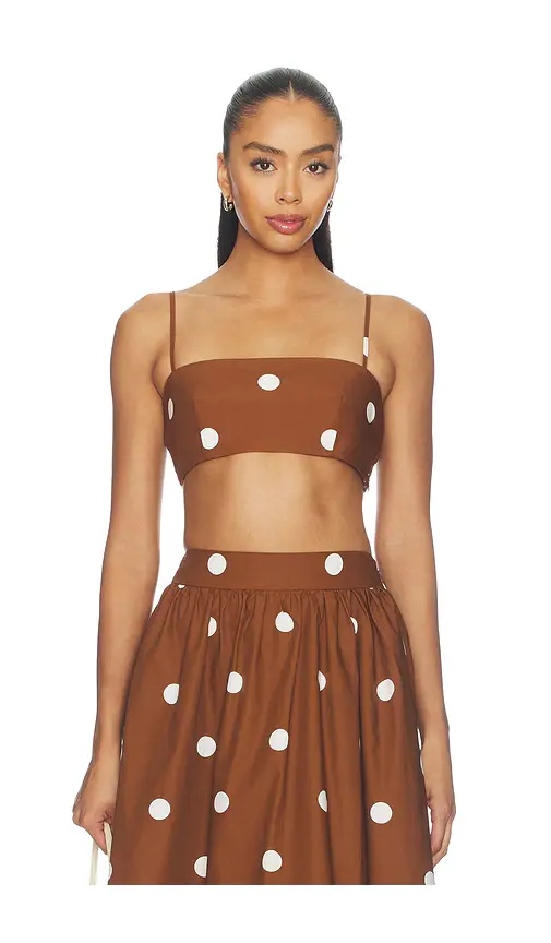 Susana Monaco Polka Poplin Crop String Top | Image 1 Susana Monaco Polka Poplin Crop String Top | Image 1