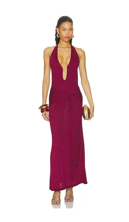 Runaway The Label Ayella Deep-v Knit Maxi Dress | Image 1 Runaway The Label Ayella Deep-v Knit Maxi Dress | Image 1