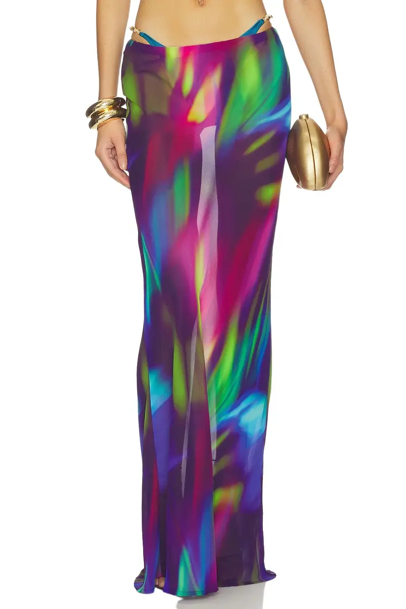 Runaway The Label Cyrus Low Waist Sheer Maxi Skirt