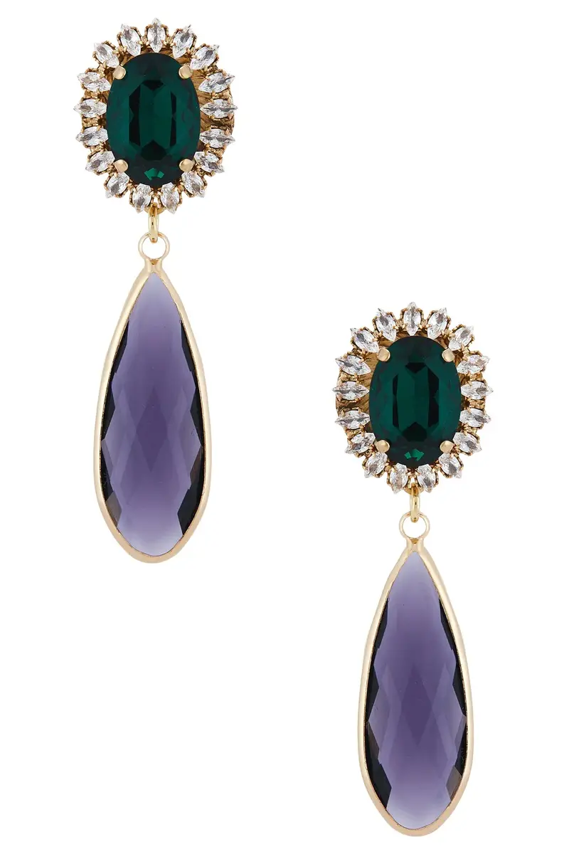 Stud With Clip Oval & Tear Pendant Stud With Clip Oval & Tear Pendant