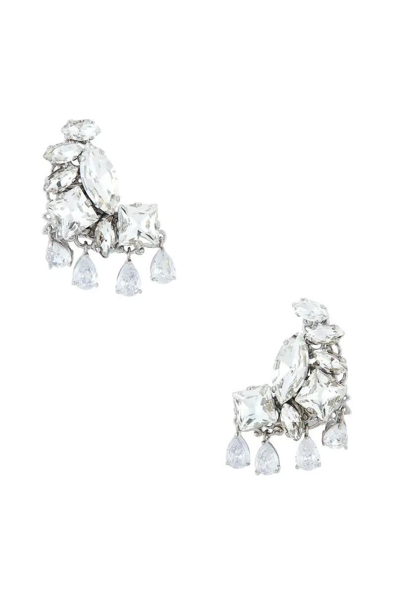 Anton Heunis Omega Clasp Pixel & Tears Pendant Earrings